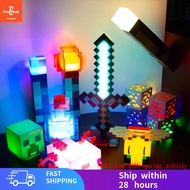 [Free Shipping]MC 2025 LED Minecraft Lamp Torch Color Changing Water Bottle Ore Block Axolotl Pig He