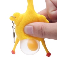 Squishy Chicken Egg Lay Keychain Toy Stress Reliever Pressure Relief Squishy decompress Chicken Egg Toy