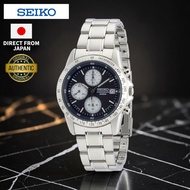 SEIKO Watch Men SND365PC quartz chronograph Dark Blue