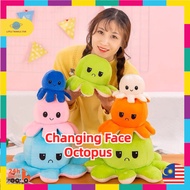 Reversible  Octopus Doll Patung Sotong Octopus Toy Plush TIKTOK Bipolar Plushie Stuffed Gifts Kids
