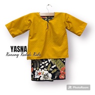 ☆100% genuine☆ YASNA Kurung Kedah Plain Dan Kain Batik Corak Untuk Kanak-Kanak Cotton