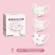 [Independent][FOR KIDS ] BT 50PCS 3D Face Mask for Kids Cartoons 4ply 5D Duckb Child Butterfly 4 Lay