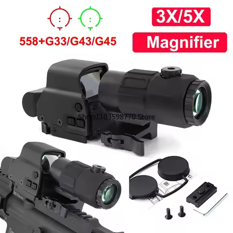 Eotech 558 Holographic Collimator Red Dot Sight G43/G33 3X G45 5X Magnifier Airsfot Hunting Gear W/2