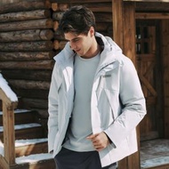 男裝 K-SWISS LOGO 防風防潑水鵝絨連帽羽絨外套