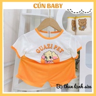 [L10M] Cool elastic set short sleeve colored pants for boys and girls to wear to school and going ou