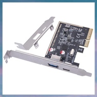 [hotkeystore.] PCIE USB 3.2 GEN2 10G + Type C 10G Adapter PCI Express X4 Expansion Card Riser ASM114