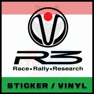 Proton R3 Logo Car Windshield Side Door Stickers Decal Preve Waja X50 Saga Persona