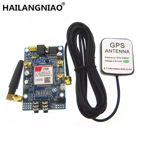 SIM808 Module GSM GPRS GPS Development Board IPX SMA with GPS Antenna for Raspberry Pi Support 2G 3G