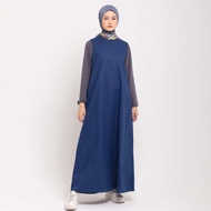 DAUKY Dress Gamis Wanita Muslim Gamis Katun Polos Inner Dress Sleeveless Cotton