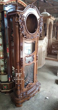 Jam Lemari Ukir Anggur Jam Hias Pajangan Kayu Jati MURAH Free Ongkir antik laris