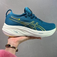 Asics เจล Nimbus 26 รองเท้าวิ่งชายและหญิง Nimbus 27 รองเท้ากีฬาดูดซับแรงกระแทก 1011B794-402