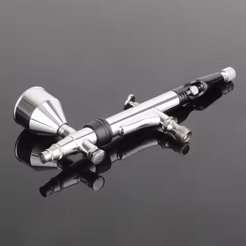 Dual Action Airbrush Pen with Rotatable Air Brush Head Gravity and Both Side Available Match Most Ty