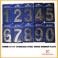 115MM/4-1/2'' STAINLESS STEEL HOUSE NUMBER PLATE /LETTER PLATE ( 0-9 & A,B,C ) Nombor Rumah