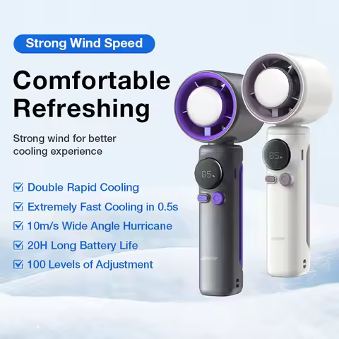 Portable Handheld Turbo Fan Outdoor Neck Hanging 100 gear speed USB Charging Fan For Outdoor Sports 