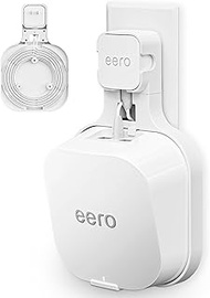 Wall Mount for Eero 7 - Plug-in or Screw-Mount Outlet Shelf for Eero 7, Space Saving Holder with Cab