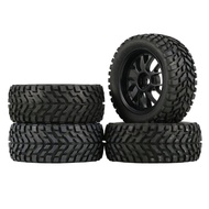 NEEBRC 4PCS 12mm Hex Wheel Rims &amp; Rubber Tires Set 76mm/2.99inch RC Rally Car Tyres for 1/16 1/14 1/12 1/10 RC Touring Car On-Road Off Road Buggy Wltoys 144001 MN99S MN90 MN86
