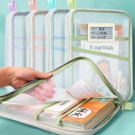 MIKA STORE ▏L-Shaped File Bag A4 Folder Student Stationery Bag Test Paper Storage Bag