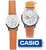 (กล่อง+คู่มือ) casio สายหนัง กันน้ำ สีน้ำตาล นาฬิกาข้อมือผู้หญิงและผู้ชาย นาฬิกาคาสิโอ้ ควอตซ์หญิง นาฬิกาcasio RC611/2