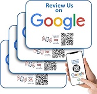 Review Us On Google Four (4) Pack QR and NFC Google Review Cards - Google Review Tap Card - Boost Yo