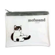 日本 Mofusand袋 鯊魚貓 透明小銀包錢包硬幣袋 (Grey) 平行進口