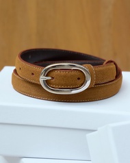 beforesunset_studio - Sphere suede belt - เข็มขัดหนังกลับแท้ ดีเทลเดินด้าย หัวเข็มขัดทรง Oval ปั๊มโล