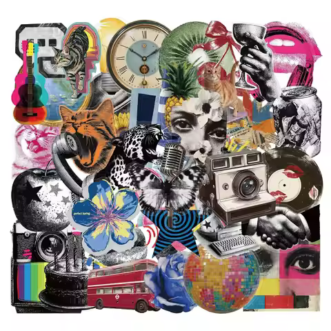 50Pcs Cool Y2K Creative INS Style Stickers Y2k Gothic Decals For Phone Laptop Suitcase Notebook Skat