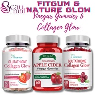 FITGUM Apple Cider Gummies & NATURE GLOW Glutathione Collagen Glow Whitening Skin Collagen Gummies