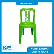 KIMPLAST Kursi Sandar Comfy Garis/ Kursi Dengan Sandaran/ Kursi Plastik/ Kursi Motif