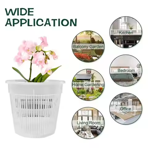 11/14/16/19cm Mesh Pot Root Control Transparent Flowerpot for Flower Breathable Growth Container Dra
