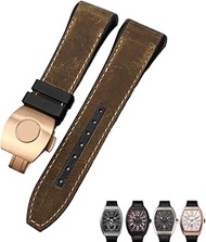 For Franck Muller Watch Band 28mm Cowhide Silicone Watch Strap Nylon Rubber Folding Buckle Watch Ban