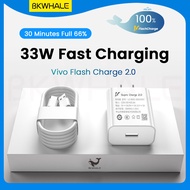 BKWHALE 33W  Flash Charger Fast Charging Adapter Type C Fast  Charging cable usb charge Cables for Vivo Y21 Y22 V21 V23 V25 Charger cable