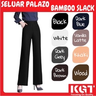 KGT Bamboo Slack Seluar Palazo Plus Size 3-7XL 230GSM Ladies Slack Pants Seluar Getah Palazo 2981