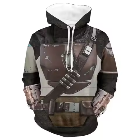SW The Mandalorian Hoodies Cosplay Costume for Man Adult Sweater Coats Jackets Pedro Pascal Mandalor