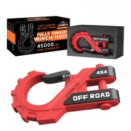 Winch Hook Heavy Duty สูงสุด 20 ตันเหล็กปลอมแปลง 3/8 "ยาง Protector Winch Tow Clevis Slipfor เชือกสั