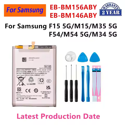 Brand New EB-BM146ABY EB-BM156ABY Battery For Samsung Galaxy F15 5G/M15/M35 5G F54/M54 5G/M34 5G Mob