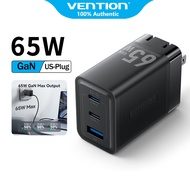 Vention® ที่ชาร์จ 65W GaN 3-Port Fast Charger USB PD สำหรับ Samsung Xiaomi Huawei Vivo iPhone 15 14 