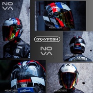 [FREE COLOUR VISOR] Grayfosh Helmet G626 KURO HELMET NOVA ALPINE ONYX OPEN FACE HELMET SIRIM APPROVE