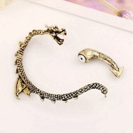 Anting Naga Melingkar / Anting Tindik Naga Pria Wanita / Wrap Around Dragon Earrings Gold Silver / C