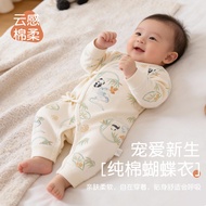 Spring and Autumn Newborn Class a Clothes Cotton Boneless Baby Jumpsuit Long Sleeve 0-3-6 Months Bab