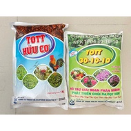 Combo TOTT Organic Fertilizer 1kg + TOTT 30-10-10 Fertilizer 1kg