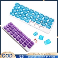 31 Days Pill Box Organizer Medicine Tablet Dispenser Organizer Blue/Purple Pill Case Travel Pill Box