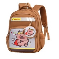 bag school backpack for boys and girls going to elementary school, size 38 cm, Capybara mouse patter