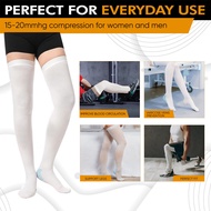 1Pair Anti Embolism Stockings, 15-21 mmHg, Ted Hose White Compression Socks - Knee High Medical Comp