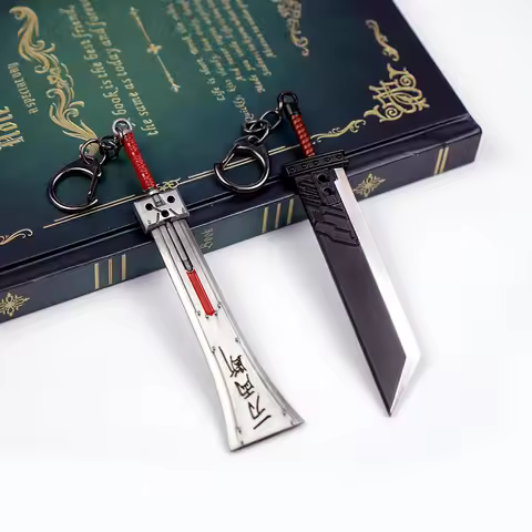 12cm Buster Sword Keychain Remake Final Fantasy 7 VII Cloud Strife Black Sword Keychains Game Access