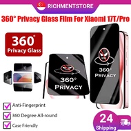 【✅SG✅】For Xiaomi 17T Pro Full Cover 360° Privacy Tempered Glass Privacy Anti Peeping Glass Screen Pr