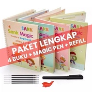 1 set of 4 Magic Practice Books Children's Books Learning to Write 3D Books