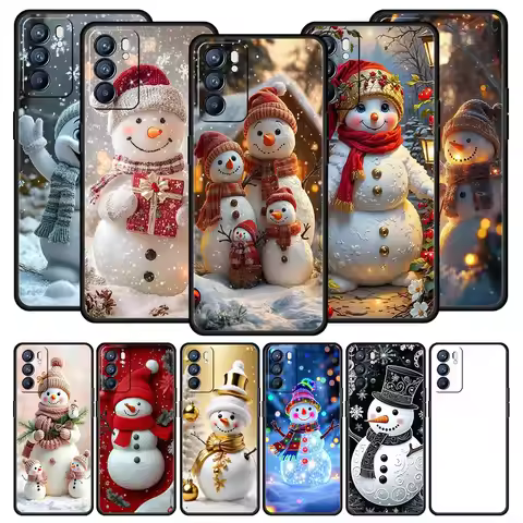 Christmas Snowman Phone Case For Oppo Reno 13 12 11 10 7 F Find X5 X6 A98 A80 A79 A78 A57 A54 A31 A1
