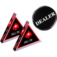 VIEAURA Dealer Button All In Set 1 Dealer 2 All In Poker Casino Clear Chip Game Playing Cards Artifi