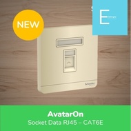 Schneider Electric AvatarOn Gold Data Socket RJ45 CAT6E - E8331RJS6_WG