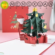 MENGXUAN Christmas Card 3D Family Pop Up Gift Santa Party New Year Christmas Festival Decoration